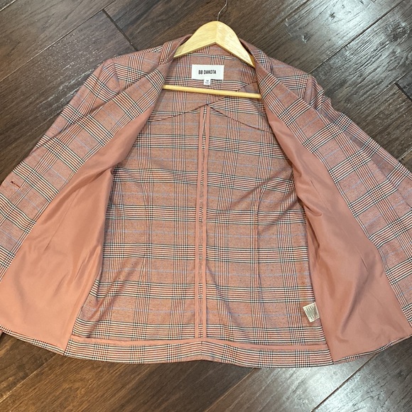 BB Dakota plaid one button blazer jacket - Picture 9 of 11